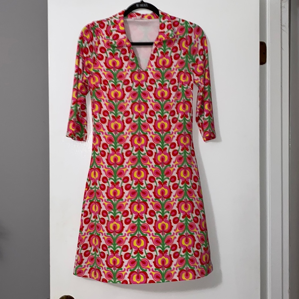 Peach Love Retro 70’s  inspired floral dress NWOT